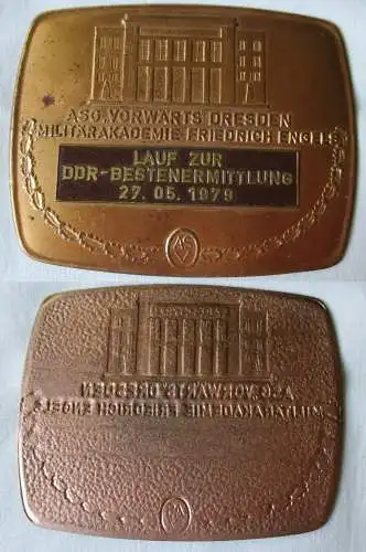 DDR Plakette ASG "Vorwärts" Dresden Militärakademie Friedrich Engels (123941)