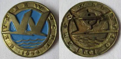DDR Blech Abzeichen Ostseewoche 1958 (135402)