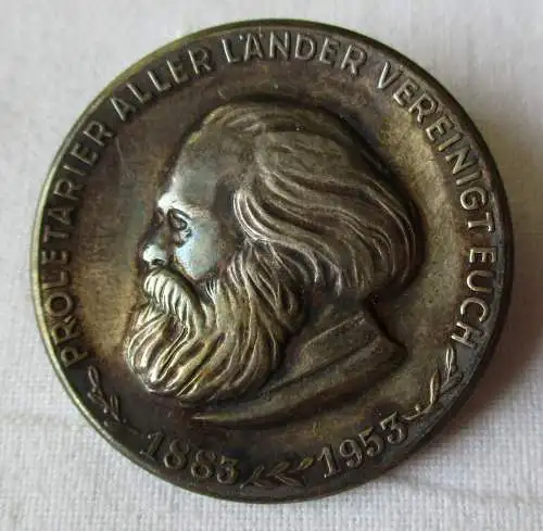 seltenes DDR Karl Marx Abzeichen 900er Silber Proletarier vereinigt euch /125202
