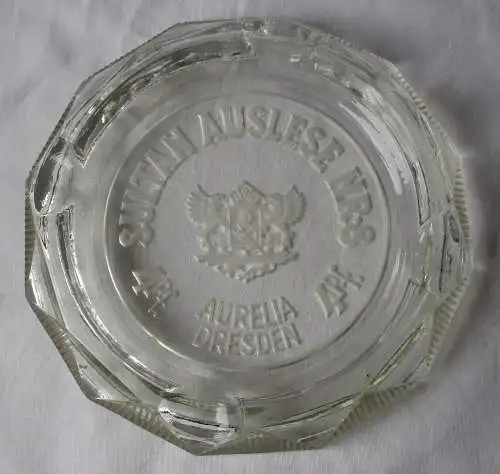Reklame Glas Aschenbecher Sultan Auslese Nr. 8 Aurelia Dresden (157379)