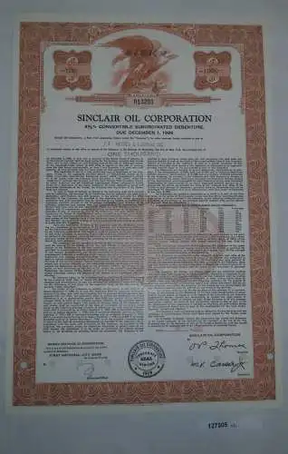 1000 Dollar Aktie Sinclair Oil Corporation New York 1. Dezember 1968 (127305)