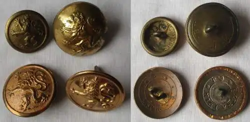 4 x Uniformknopf Gefreitenknopf Königreich Bayern Armee Militär (159582)
