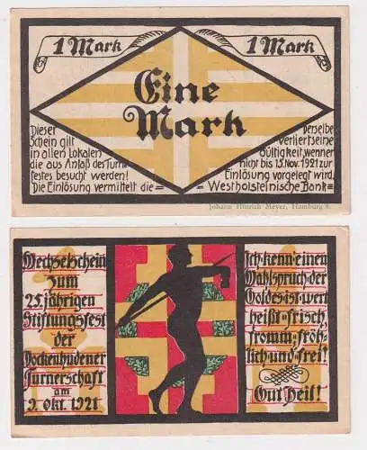 1 Mark Banknote Notgeld Blankenese Dockenhudener Turnerschaft 1921 (150316)