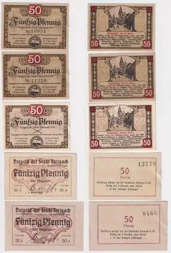 5 Banknoten Notgeld Stadt Steinach S.-M. 1920/1921 (152246)