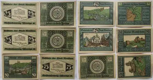 2 x 25, 3 x 50 und 75 Pfennige Notgeld Stadt Monschau 1921 (105738)