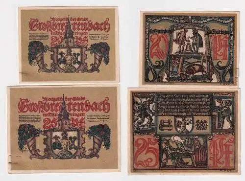20 und 25 Pfennig Banknoten Notgeld Stadt Großbreitenbach 1921 (158685)