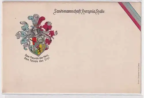 47474 Studentika Ak Landsmannschaft Hercynia Halle an der Saale um 1920