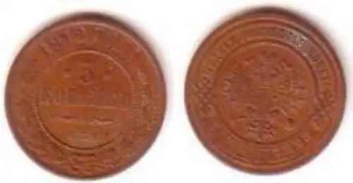 3 Kopeken Kupfer Münze Russland 1912
