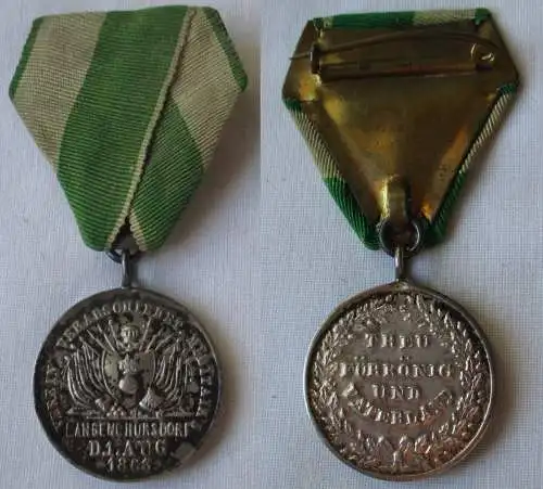 Sachsen Abzeichen Verein verabschiedet Militairs Langenchursdorf 1863 (114637)