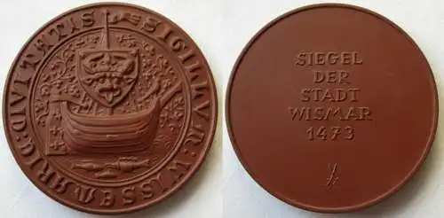 DDR Medaille Siegel der Stadt Wismar 1473 - Civitatis Sigilum Wissemarie /149741