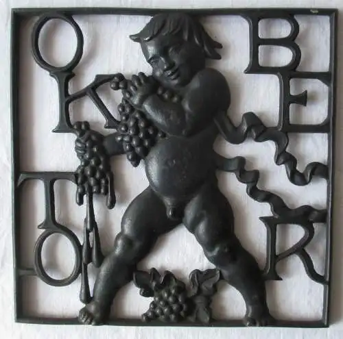 Lauchhammer Eisen Kunstguss Plakette Kalender Monat Oktober (102836)