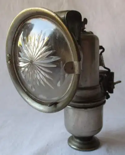 Herm. Riemann Fahrrad Karbidlampe Detektiv 250D geschliffenes Glas (113848)