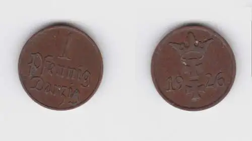 1 Pfennig Kupfer Münze Danzig 1926 Jäger D 2 ss (154384)