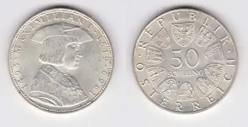 50 Schilling Silber Münze Österreich Maximilian 1493-1519, 1969 (154430)