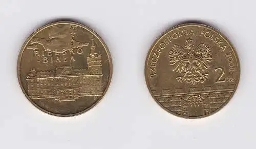 2 Zloty Messing Münze Polen Bielsko Biala 2008 (120000)
