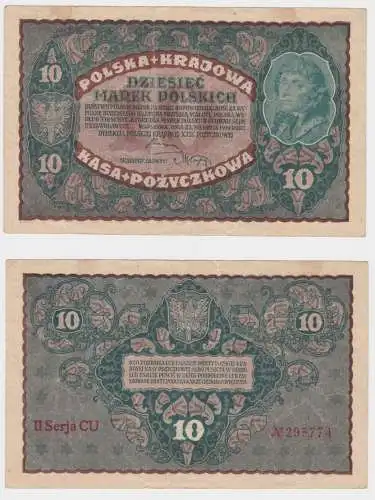 10 Marek Banknote Polen 23.08.1919 Pick 25 (153665)