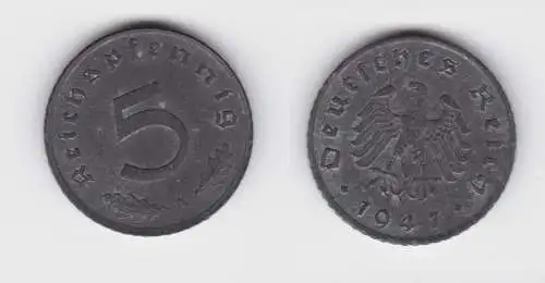 5 Pfennig Zink Münze alliierte Besatzung 1947 A Jäger 374 (154475)