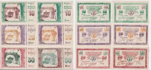 2x 10,20 & 50 Heller Notgeld Marktgemeinde Haag am Hausruck 1920 (154748)