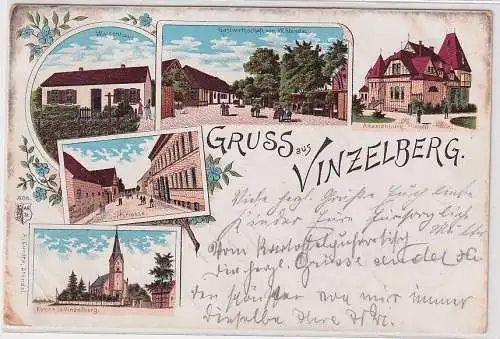 56950 Ak Lithographie Gruß aus Vinzelberg bei Stendal, Gasthaus usw. 1904