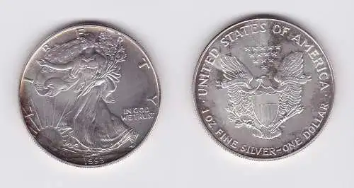 1 Dollar Silber Münze Silver Eagle USA 1993 1 Unze Feinsilber  (119555)