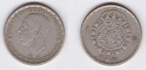 1 Krone Silber Münze Schweden 1944 (117341)