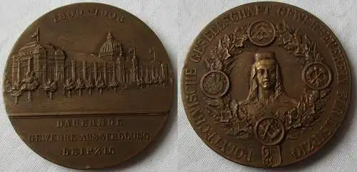 seltene Bronze Medaille dauernde Gewerbe Ausstellung Leipzig 1890-1906 (163107)