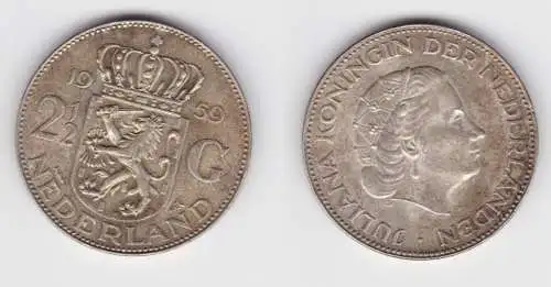 2 1/2 Gulden Silber Münze Niederland 1959 (155042)