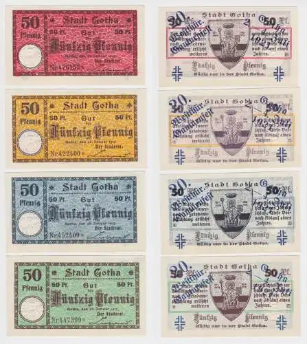 4 x 50 Pfennig Banknoten Gotha 20.Westhüringer Gauturnfest 2.-4.07.1921 (154031)