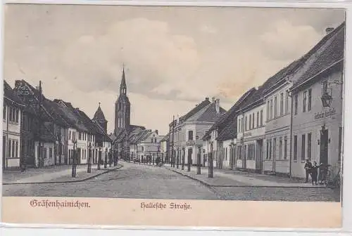 29923 Ak Gräfenhainichen Hallesche Strasse mit Gasthof 1907