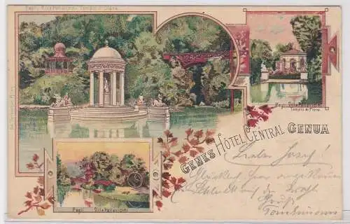 71944 Ak Lithographie Genes Hotel Central Genua 1899