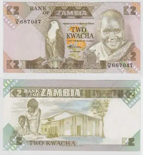 2 Kwacha Banknote Zambia Sambia kassenfrisch (122955)