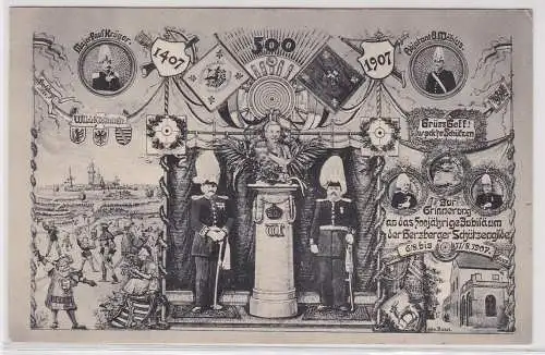 902018 Ak Erinnerung an das 500jährige Bestehen der Herzberger Schützengilde1907