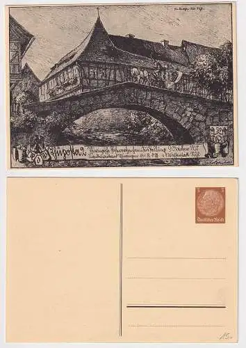 59482 Privat Ganzsache PP 122 C93 Thüposta 2 Postwertzeichen-Ausstell. Suhl 1938