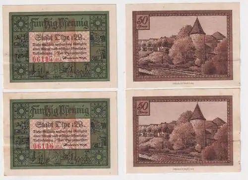 50 Pfennig Banknoten Notgeld Stadt Olpe in Westfalen (168922)
