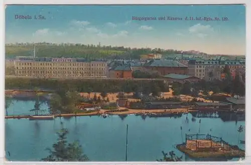902480 AK Döbeln - Bürgergarten und Kaserne d. 11. Infanterie-Regiments No. 139