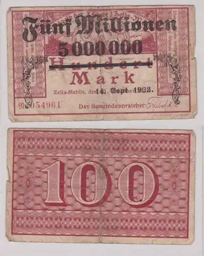 5 Millionen Mark Banknote Stadt Zella Mehlis 14.9.1923 (146085)