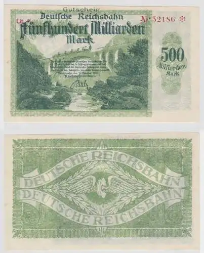 500 Milliarden Mark Banknote Reichsbahndirektion Karlsruhe 15.10.1923 (109459)