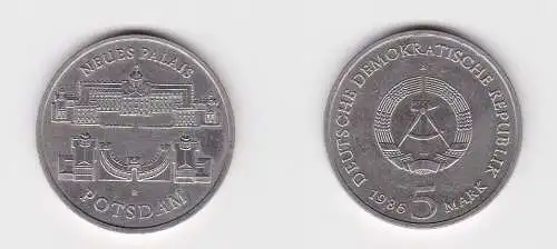 DDR Gedenk Münze 5 Mark Potsdam Neues Palais 1986 (140161)