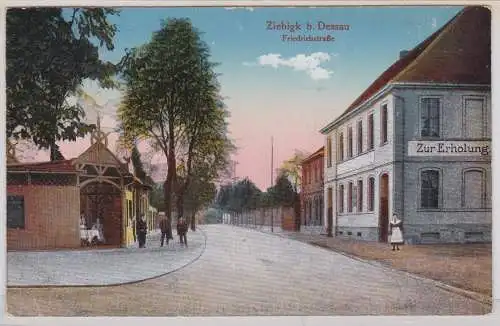 66394 Ak Ziebigk bei Dessau Friedrichstraße Gasthof zur Erholung 1927
