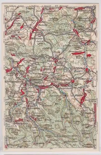903478 Landkarten Ak Wona-Karte D Schwarzenberg, Zwönitz, Grünhain usw.