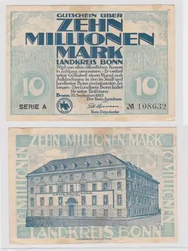 10 Millionen Mark Banknote Landkreis Bonn 25.9.1923 (134586)