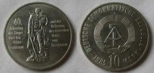 DDR Gedenk Münze 10 Mark 40.Jahre Kriegsende 1985 Stempelglanz (155573)