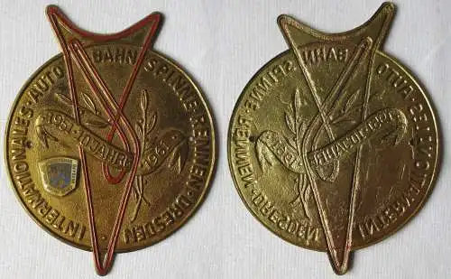 DDR Plakette Internat. Autobahnspinne Rennen Dresden 10 Jahre 1951-1961 (106787)