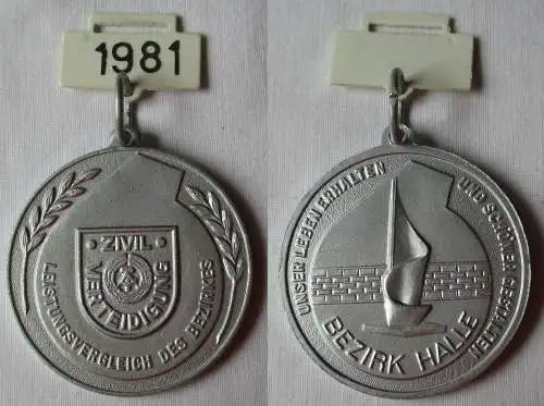 DDR Medaille Zivilverteidigung Leistungsvergleich d. Bezirk Halle 1981 (126852)