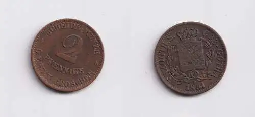 2 Pfennig Kupfer Münze Sachsen-Coburg-Gotha 1851 F ss (153319)