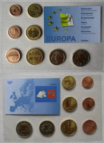 Euro Gold Collection Zypern Cyprus 2008 vergoldet 1 Cent - 2 Euro (147007)