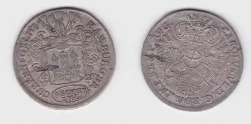 8 Schilling Silber Münze Hamburg 1727 IHL f.ss (154218)