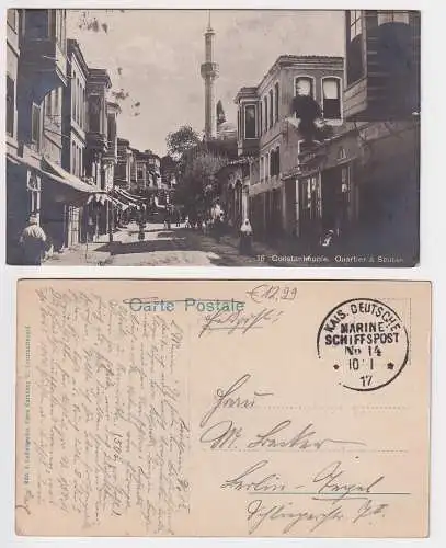 900716 Feldpost AK Constantinople - Quartier à Scutari, Schiffspost 1917