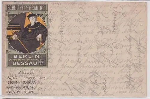 64092 Reklame Ak Schultheiss Brauerei Berlin Dessau 1902