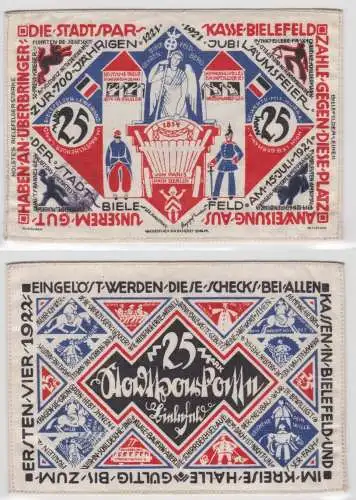 25 Mark Banknote Leinen Stadtsparkasse Bielefeld 15.Juli 1921 (100053)